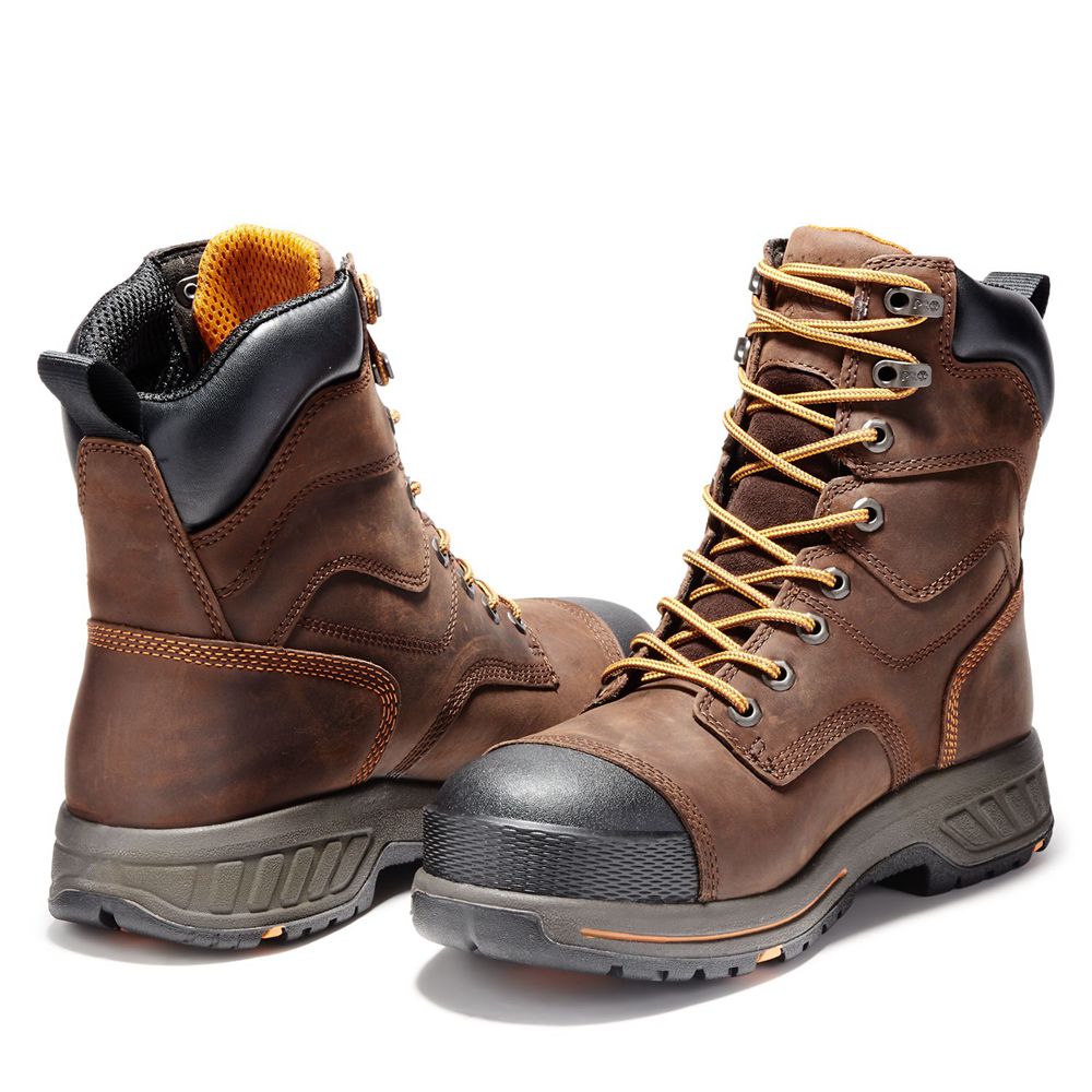 Bocanci De Muncă Timberland Barbati Maro/Negrii - Pro® Helix Hd 8\" Soft Toe - Romania - UIAFHL981